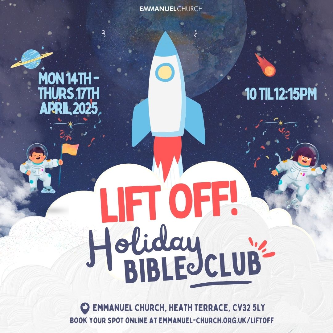 Poster for Emmanuel Church's half-term holiday Bible Club.