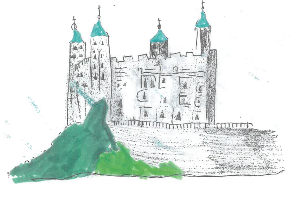 Year 6 pupil's drawing of the Tower of London.