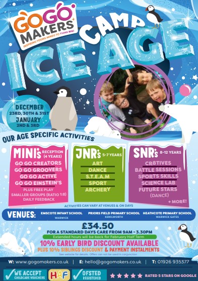 Poster for GO GO Makers Ice Age Holiday Camp