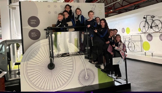 Photograph of Y5 pupils in the Coventry Transport Museum.